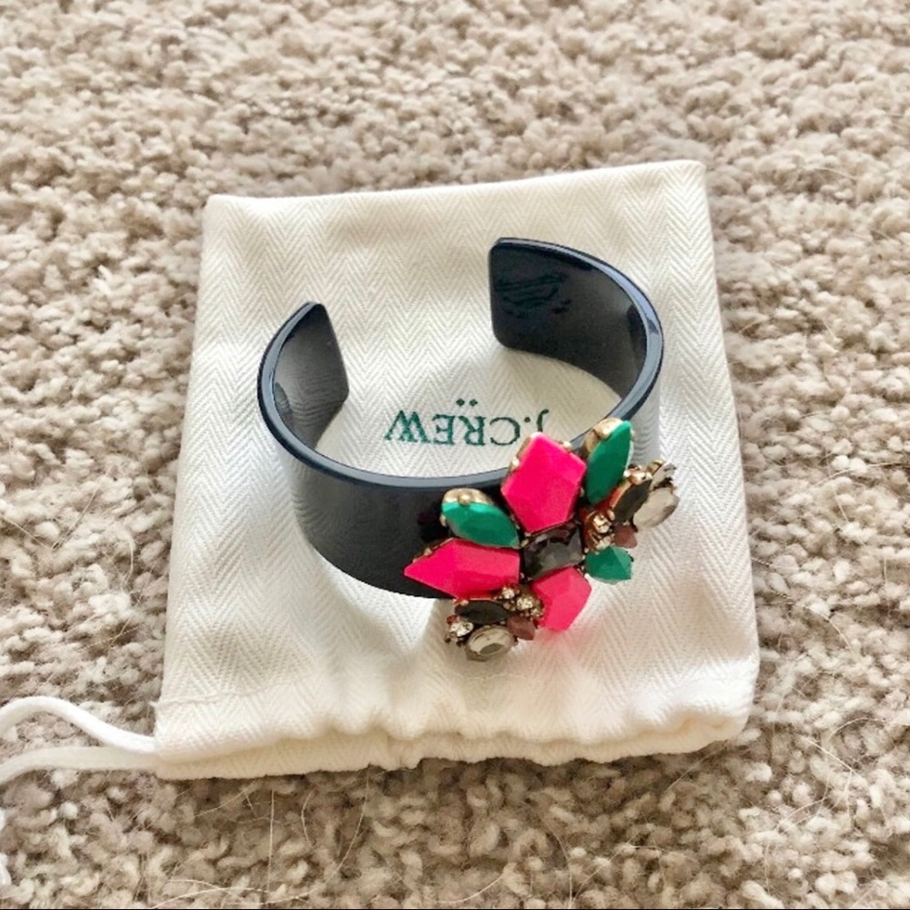 J.Crew Floral Gemstone Cuff Bracelet NWOT
